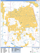 Warner Robins  Wall Map Basic Style